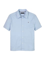 Tommy Hilfiger Blue Stretch Oxford Short Sleeve Shirt - Image 4 of 5