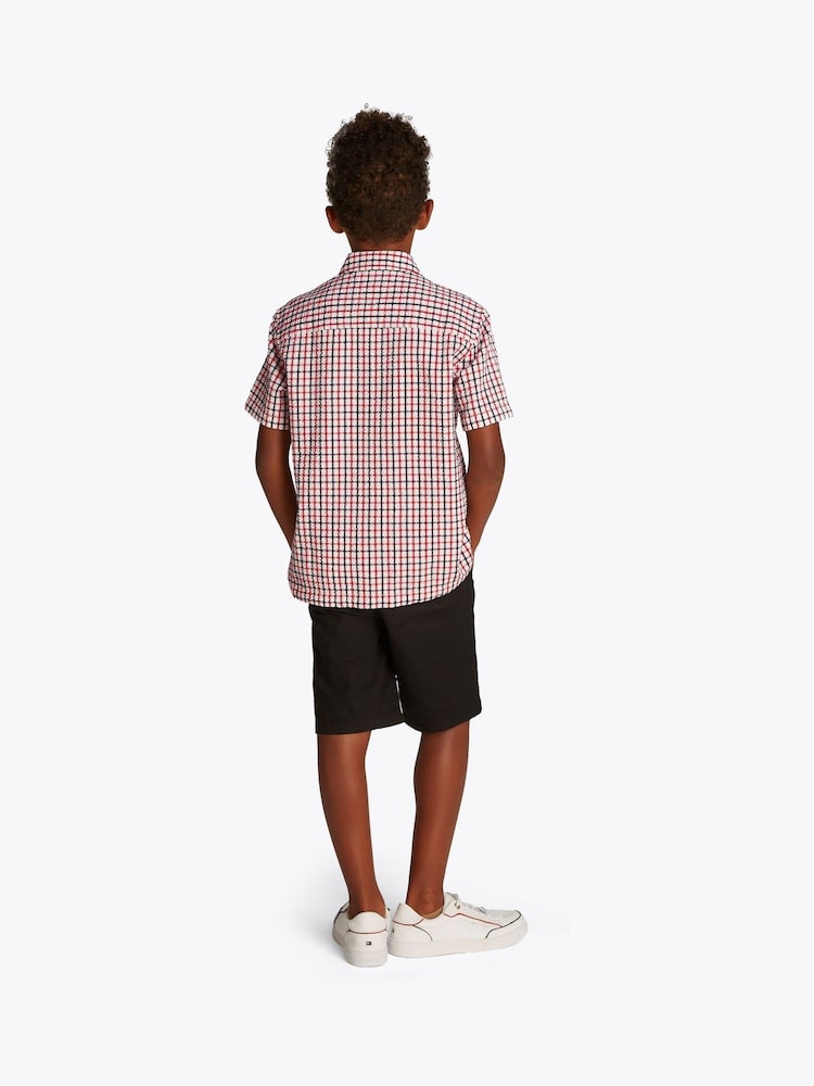 Tommy Hilfiger Red Seersucker Short Sleeve Shirt - Image 2 of 5