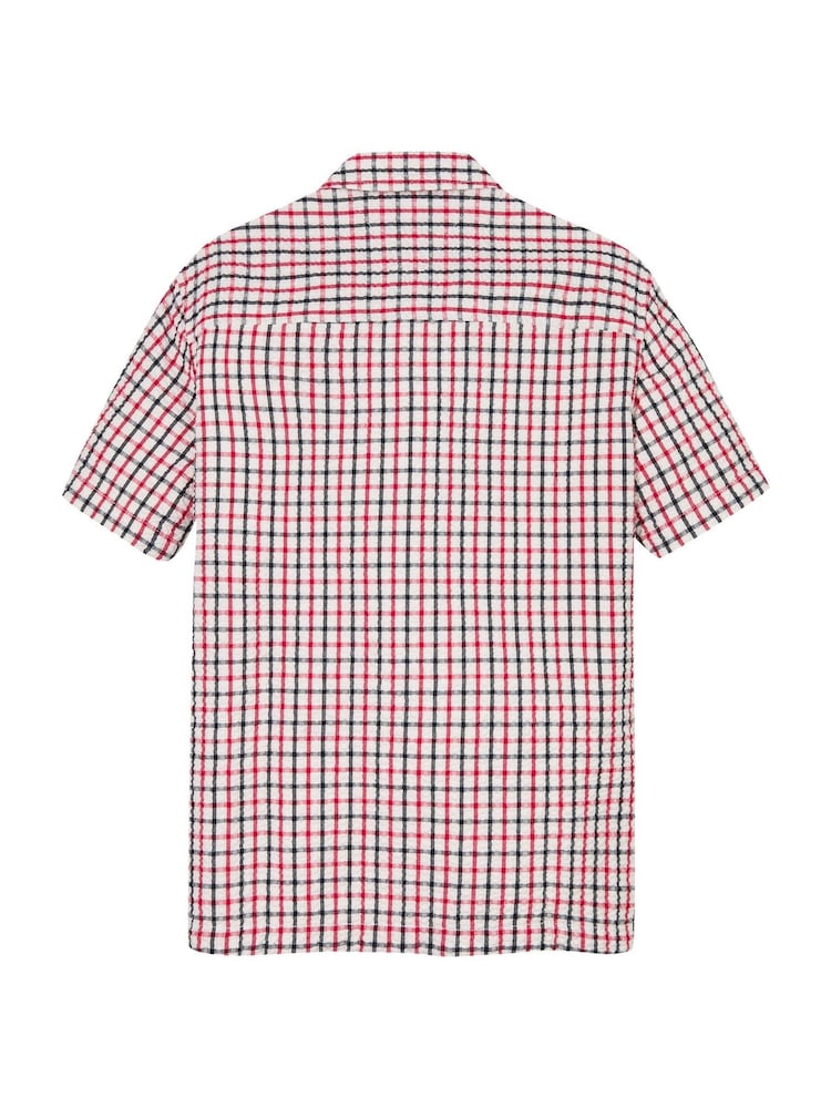Tommy Hilfiger Red Seersucker Short Sleeve Shirt - Image 5 of 5