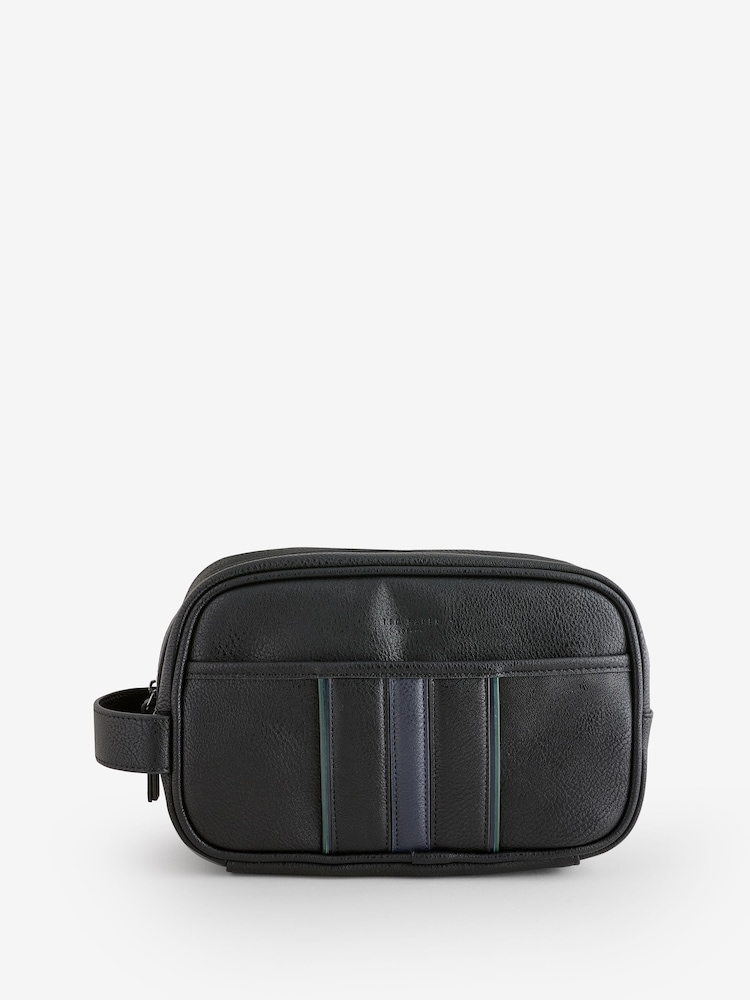 Ted Baker Black Keilab Stripe PU Wash Bag - Image 1 of 1