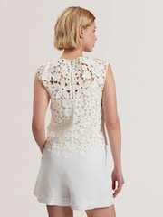 Ted Baker White Joyyra-Crochet Knit Crop Top - Image 4 of 6