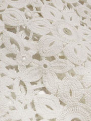 Ted Baker White Joyyra-Crochet Knit Crop Top - Image 6 of 6