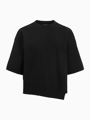 AllSaints Black Remi Knit T-Shirt - Image 8 of 8