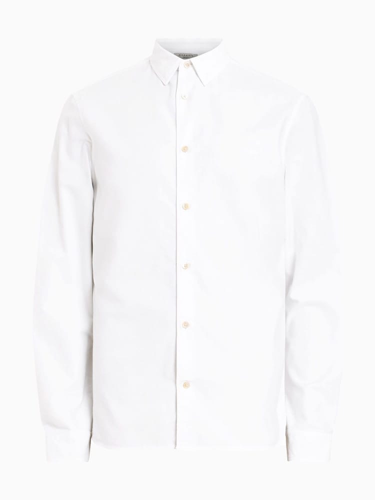 AllSaints White 100% Organic Cotton Haven Shirt - Image 8 of 8