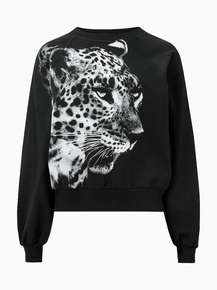 AllSaints Black 100% Organic Cotton Kiara Cygnet Sweater - Image 7 of 7