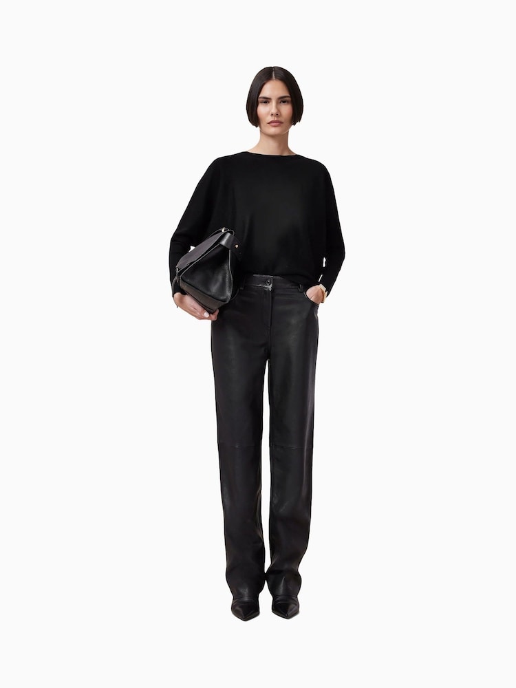 AllSaints Black Julieana Wrap Jumper - Image 1 of 8