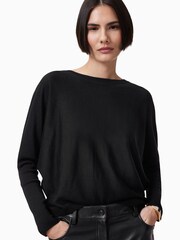 AllSaints Black Julieana Wrap Jumper - Image 3 of 8