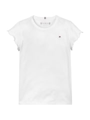 Tommy Hilfiger White Slim Ruffle Short Sleeve Top - Image 5 of 6