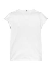 Tommy Hilfiger White Slim Ruffle Short Sleeve Top - Image 6 of 6