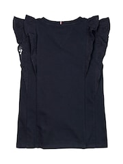 أزرق - رداء علوي محبوك قطن 100% مطرَّز بنمط أنجليز من Tommy Hilfiger - صورة 5 من 5