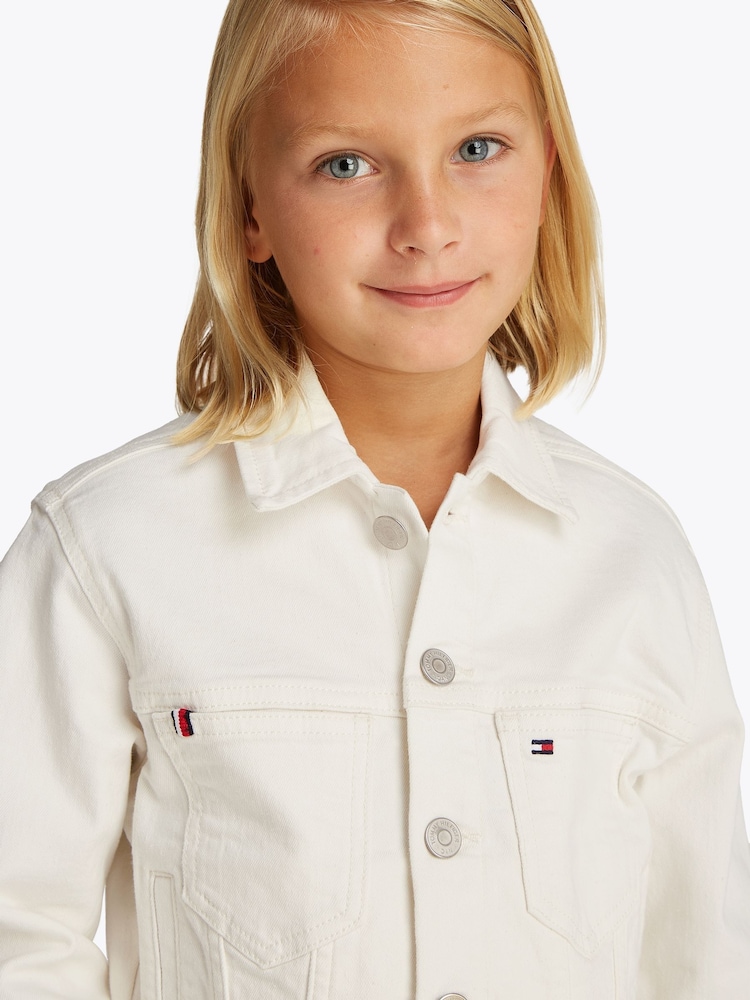 Tommy Hilfiger White Denim Trucker Jacket - Image 3 of 5
