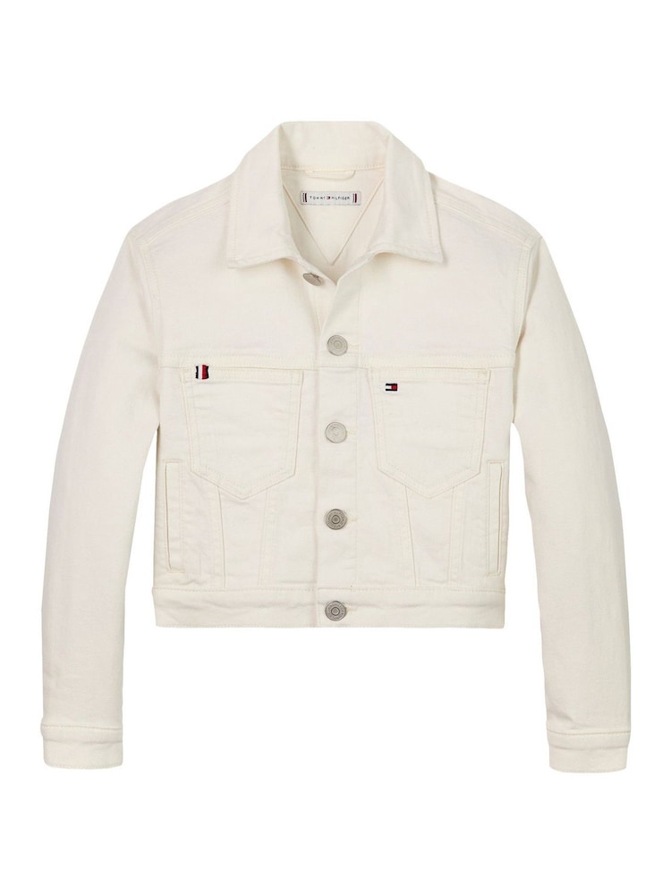 Tommy Hilfiger White Denim Trucker Jacket - Image 4 of 5