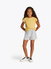 Tommy Hilfiger Yellow Slim Ruffle Short Sleeve Top - Image 2 of 5