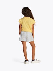 Tommy Hilfiger Yellow Slim Ruffle Short Sleeve Top - Image 3 of 5