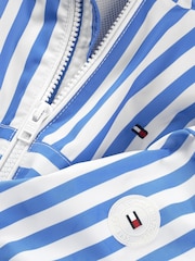 Tommy Hilfiger Blue Striped Windbreaker Jacket - Image 6 of 6