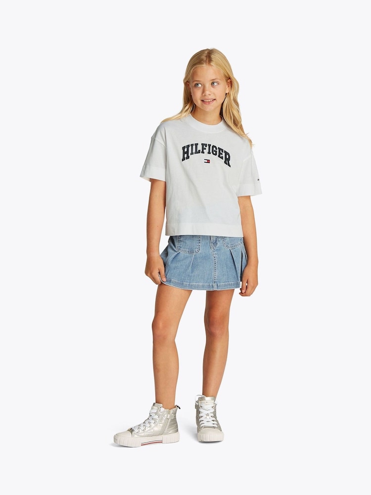 Tommy Hilfiger White Varsity Archive Short Sleeve 100% Cotton T-Shirt - Image 1 of 5