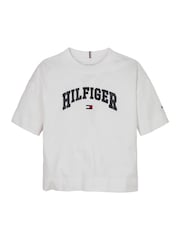 Tommy Hilfiger White Varsity Archive Short Sleeve 100% Cotton T-Shirt - Image 4 of 5
