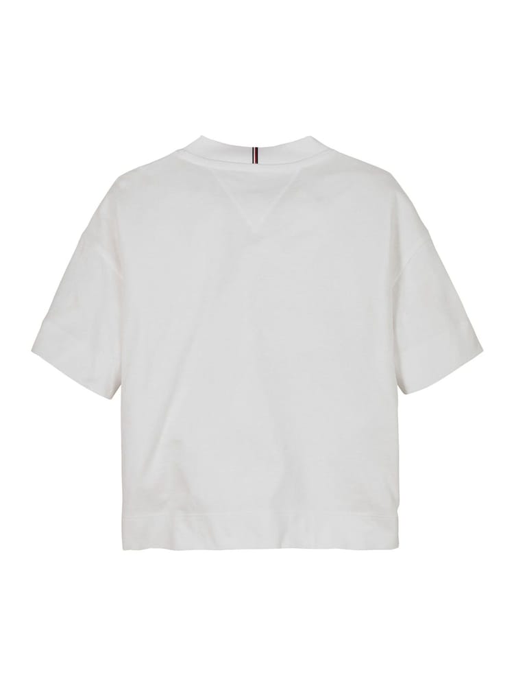 Tommy Hilfiger White Varsity Archive Short Sleeve 100% Cotton T-Shirt - Image 5 of 5 Tommy Hilfiger White Varsity Archive Short Sleeve 100% Cotton T-Shirt - Image 5 of 5