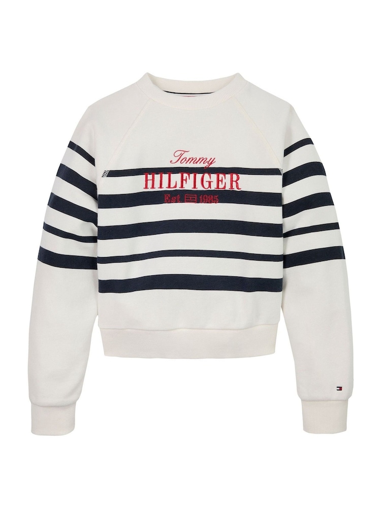 Tommy Hilfiger Cream Crew Neck Sweatshirt - Image 4 of 6