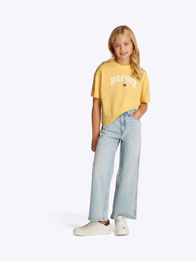 Tommy Hilfiger Yellow Varsity Archive Short Sleeve 100% Cotton T-Shirt - Image 1 of 5