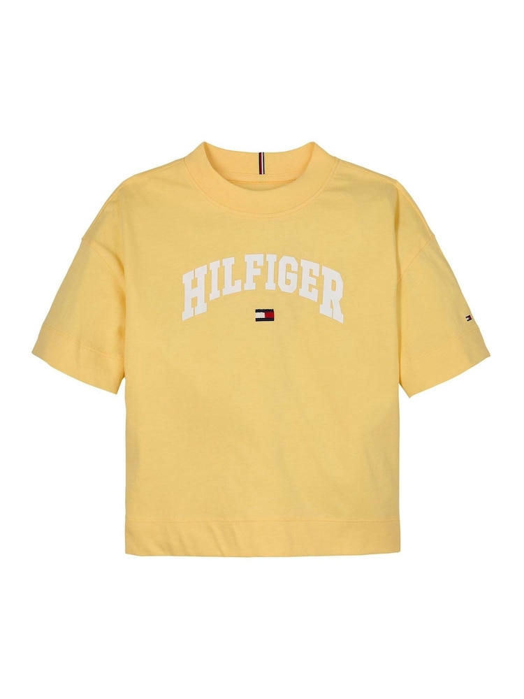 Tommy Hilfiger Yellow Varsity Archive Short Sleeve 100% Cotton T-Shirt - Image 4 of 5