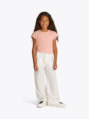 Tommy Hilfiger Coral Orange Slim Ruffle Short Sleeve Top - Image 1 of 1