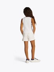 Tommy Hilfiger White Essential Rib Lace Tank Top - Image 2 of 5