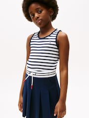 Tommy Hilfiger Blue Essential Rib Lace Tank Top - Image 3 of 6