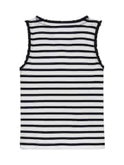 Tommy Hilfiger Blue Essential Rib Lace Tank Top - Image 5 of 6