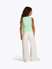Tommy Hilfiger Green Essential Rib Lace Tank Top - Image 2 of 5