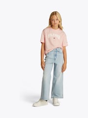 Tommy Hilfiger Pink Varsity Archive Short Sleeve 100% Cotton T-Shirt - Image 1 of 5
