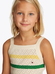Tommy Hilfiger Natural 100% Cotton Crochet Tank Top - Image 3 of 5