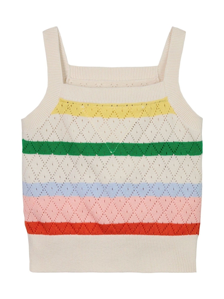 Tommy Hilfiger Natural 100% Cotton Crochet Tank Top - Image 6 of 6