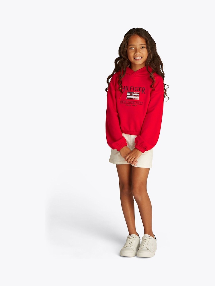 Tommy Hilfiger Red Sequin Flag Hoodie - Image 2 of 5