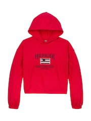 Tommy Hilfiger Red Sequin Flag Hoodie - Image 4 of 5