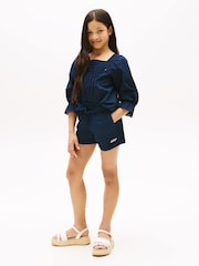 Tommy Hilfiger Blue Linen Pull On Shorts - Image 2 of 5