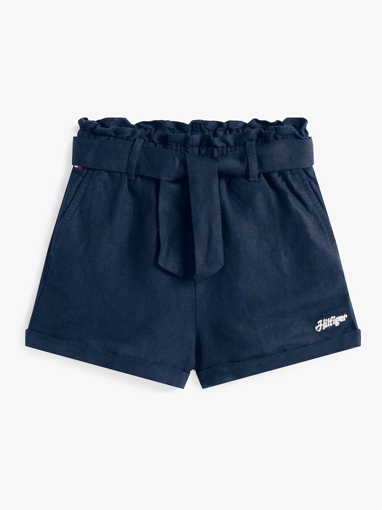 Tommy Hilfiger Blue Linen Pull On Shorts - Image 5 of 5