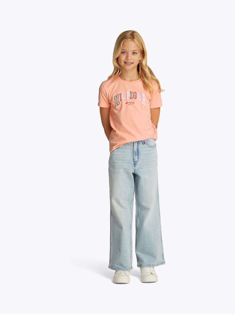 Tommy Hilfiger Pink Varsity Short Sleeve T-Shirt - Image 2 of 5