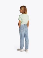 Tommy Hilfiger Blue High Rise Tapered 100% Cotton Jeans - Image 2 of 5