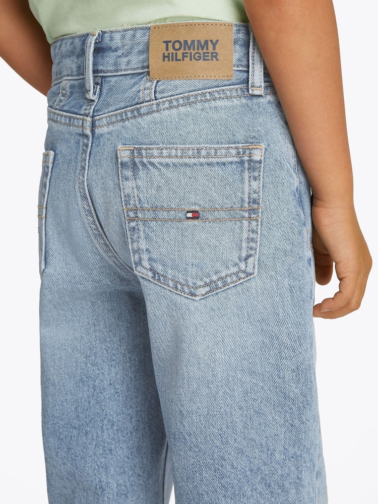 Tommy Hilfiger Blue High Rise Tapered 100% Cotton Jeans - Image 3 of 5