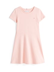 Tommy Hilfiger Orange Essential Skater 100% Cotton Dress - Image 4 of 5