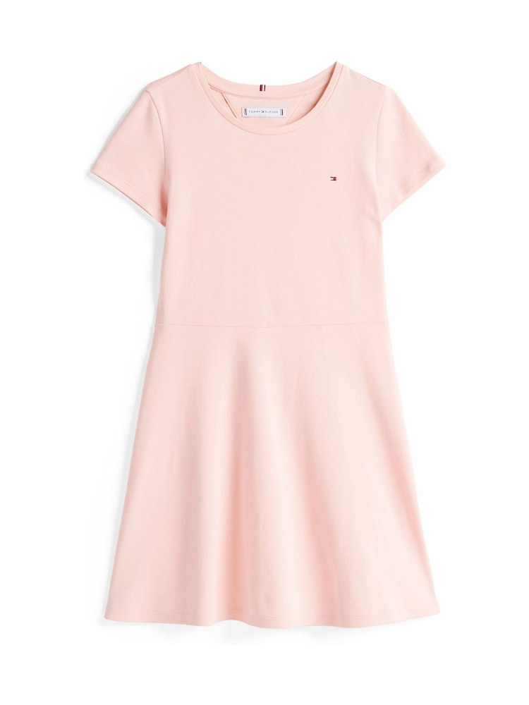Tommy Hilfiger Orange Essential Skater 100% Cotton Dress - Image 4 of 5