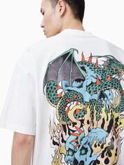 AllSaints White 100% Organic Cotton Writher Crew Neck T-Shirt - Image 2 of 8