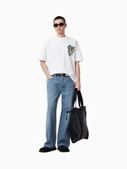 AllSaints White 100% Organic Cotton Writher Crew Neck T-Shirt - Image 3 of 8