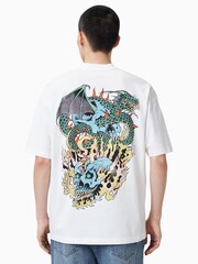 AllSaints White 100% Organic Cotton Writher Crew Neck T-Shirt - Image 7 of 8