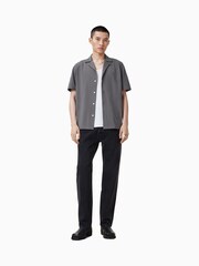 AllSaints Grey Hudson Short Sleeve Shirt - Image 3 of 6