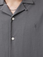 AllSaints Grey Hudson Short Sleeve Shirt - Image 4 of 6