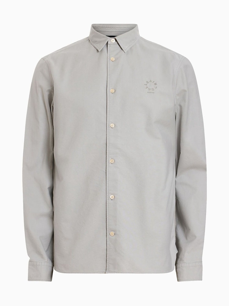 AllSaints Grey 100% Organic cotton Haven Shirt - Image 6 of 6
