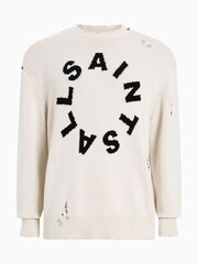 AllSaints White 100% Organic Cotton Diageo Crew Jumper - Image 7 of 7
