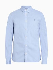 AllSaints Blue Hawthorne Shirt - Image 8 of 8